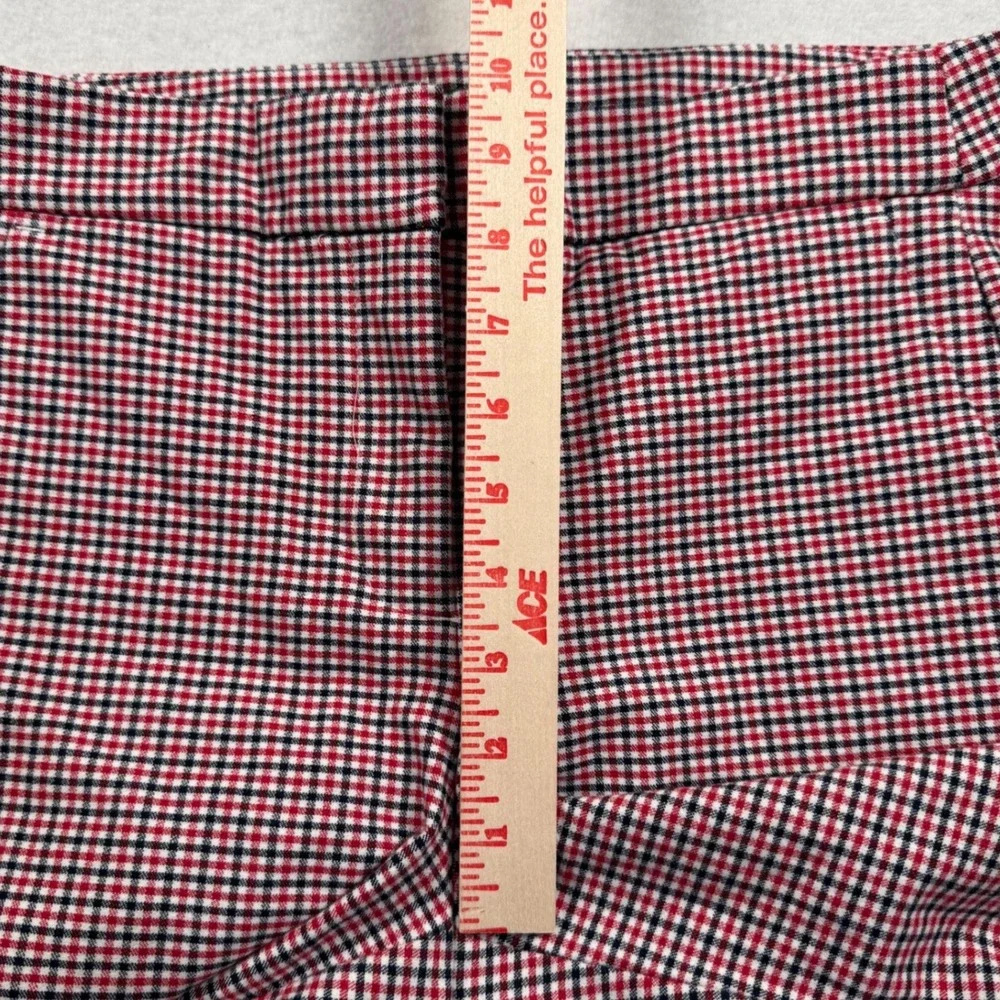 J Crew Hayden Kickout Crop Pant Womens 4 Red Plaid Gingham Wide Leg AJ425